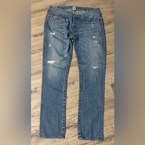 True Religion Denim - True Religion World Tour Cameron Button Fly Distressed Jeans